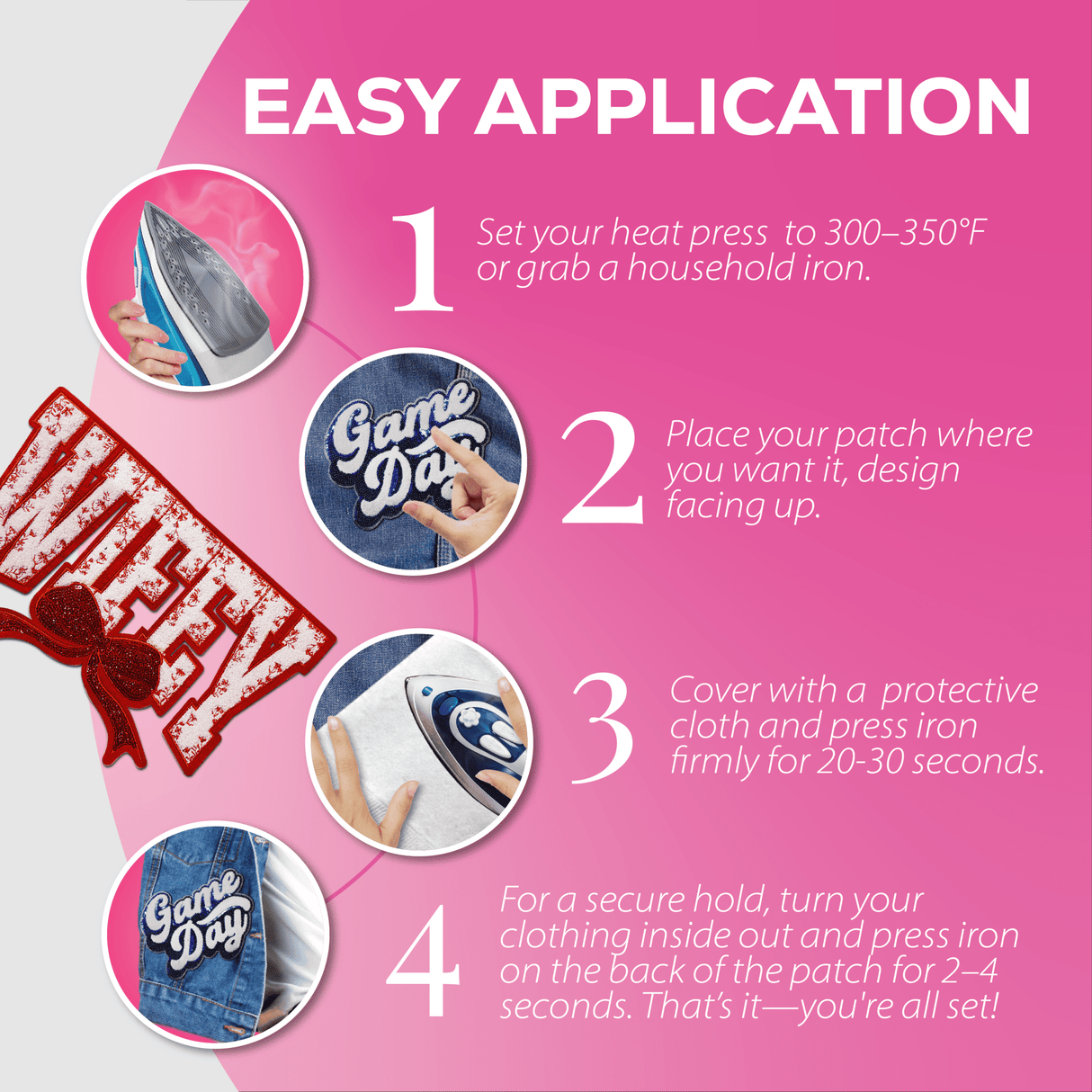 "Wifey" Red Chenille Patch - Counter Culture DIY