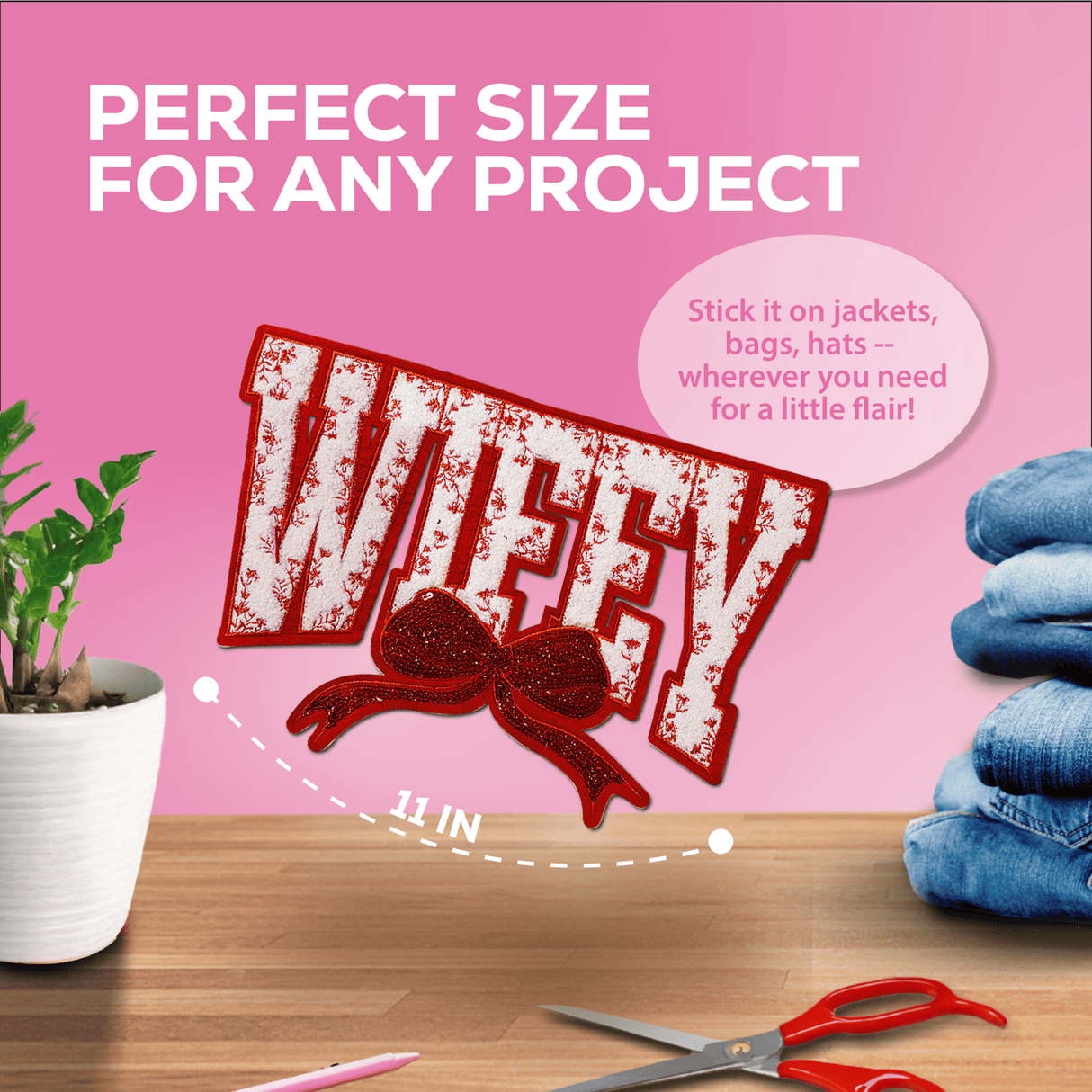 "Wifey" Red Chenille Patch - Counter Culture DIY