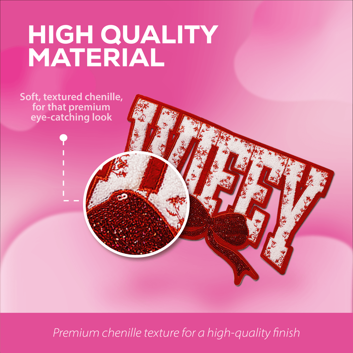 "Wifey" Red Chenille Patch - Counter Culture DIY