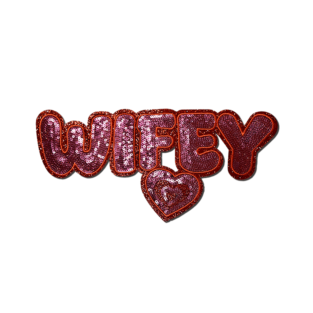 "Wifey" Red Heart sequin Chenille Patch - Counter Culture DIY