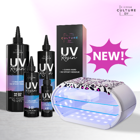 Counter Culture DIY clear UV resin and 48W foldable UV curing lamp setup