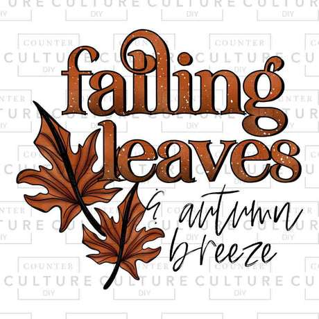 Falling leaves autumn UV DTF transfer