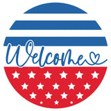 14" Laser Cut Wooden DIY Door Hanger Kit - Americana "Welcome" - Counter Culture DIY