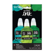 3 pack of blue and green alcohol ink