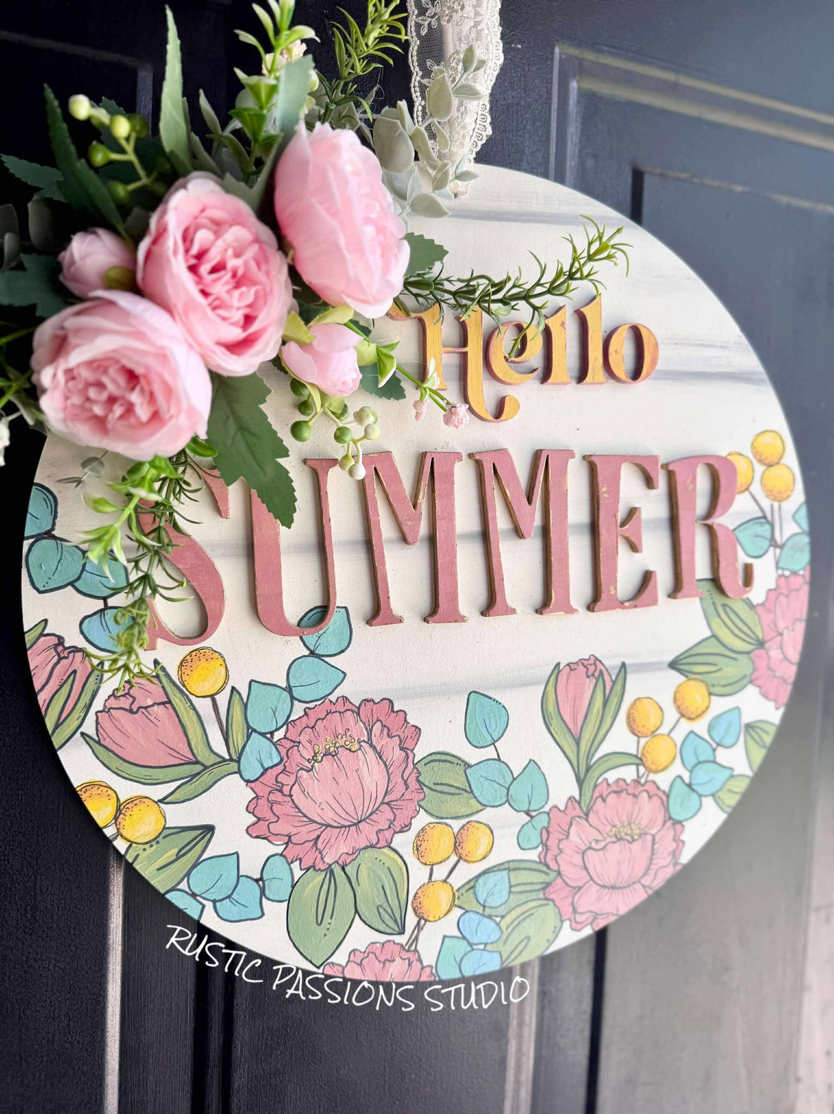 14" Wooden Door Hanger Kit- "Hello Summer"