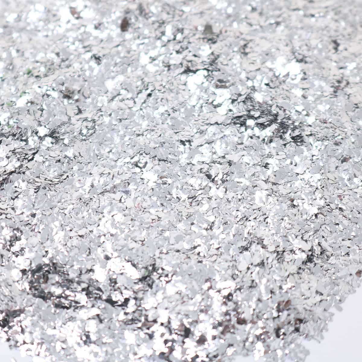 Silver metal glitter flakes
