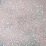 Fine white glitter with pink accents
