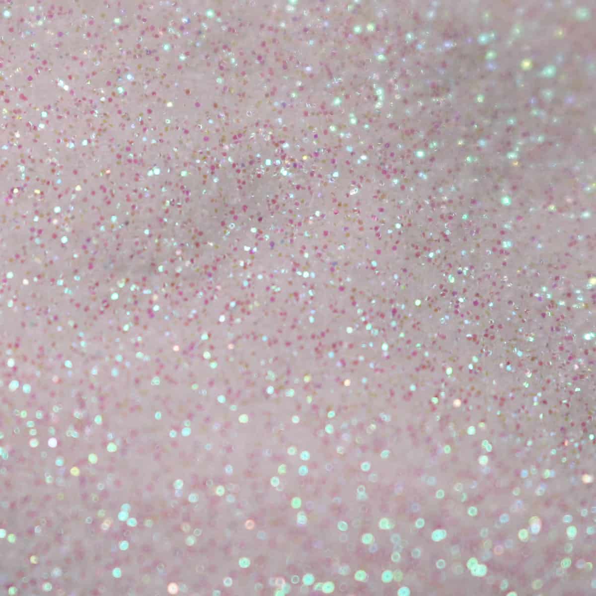 Fine white glitter with pink accents
