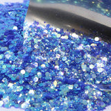 Flaky blue glitter