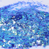 Flaky blue glitter