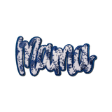 "Mama" Blue Floral Chenille Patch