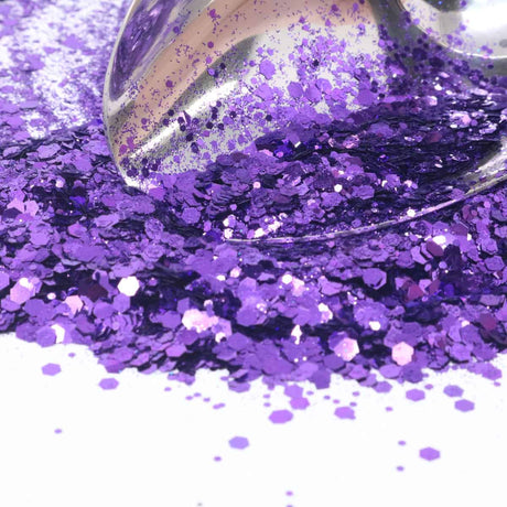 Purple hexagon glitter