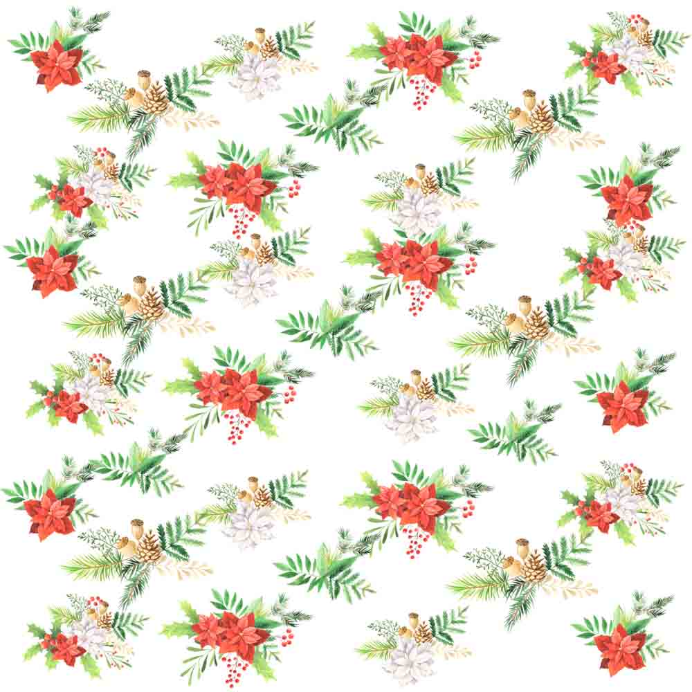 Floral Christmas printed vinyl sheet