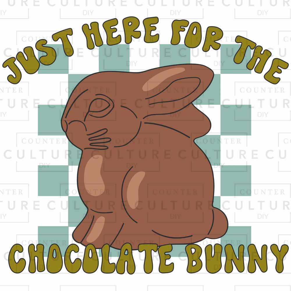 Chocolate Bunny Green DTF Transfer