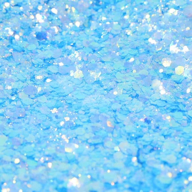 Flaky blue glitter