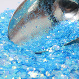 Flaky blue glitter