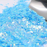 Flaky blue glitter