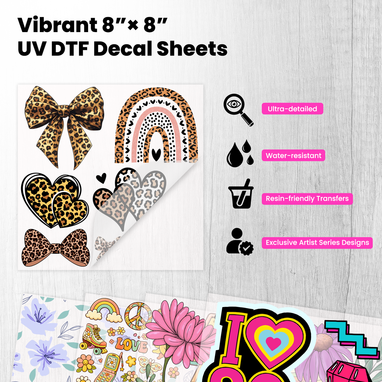 UV DTF Decal Element Sheets: Artist Series