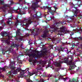 Purple hexagon glitter