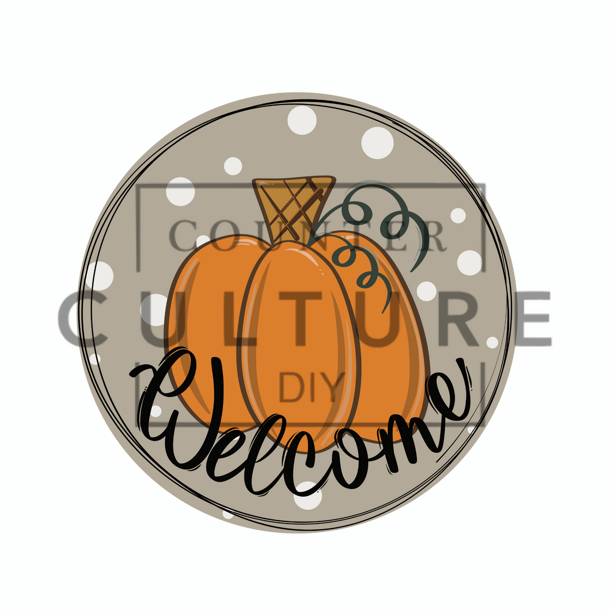Fall Pumpkin Welcome - DTF Round