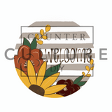 *Fall Flowers - DTF Round with Wooden Round (Bundle)