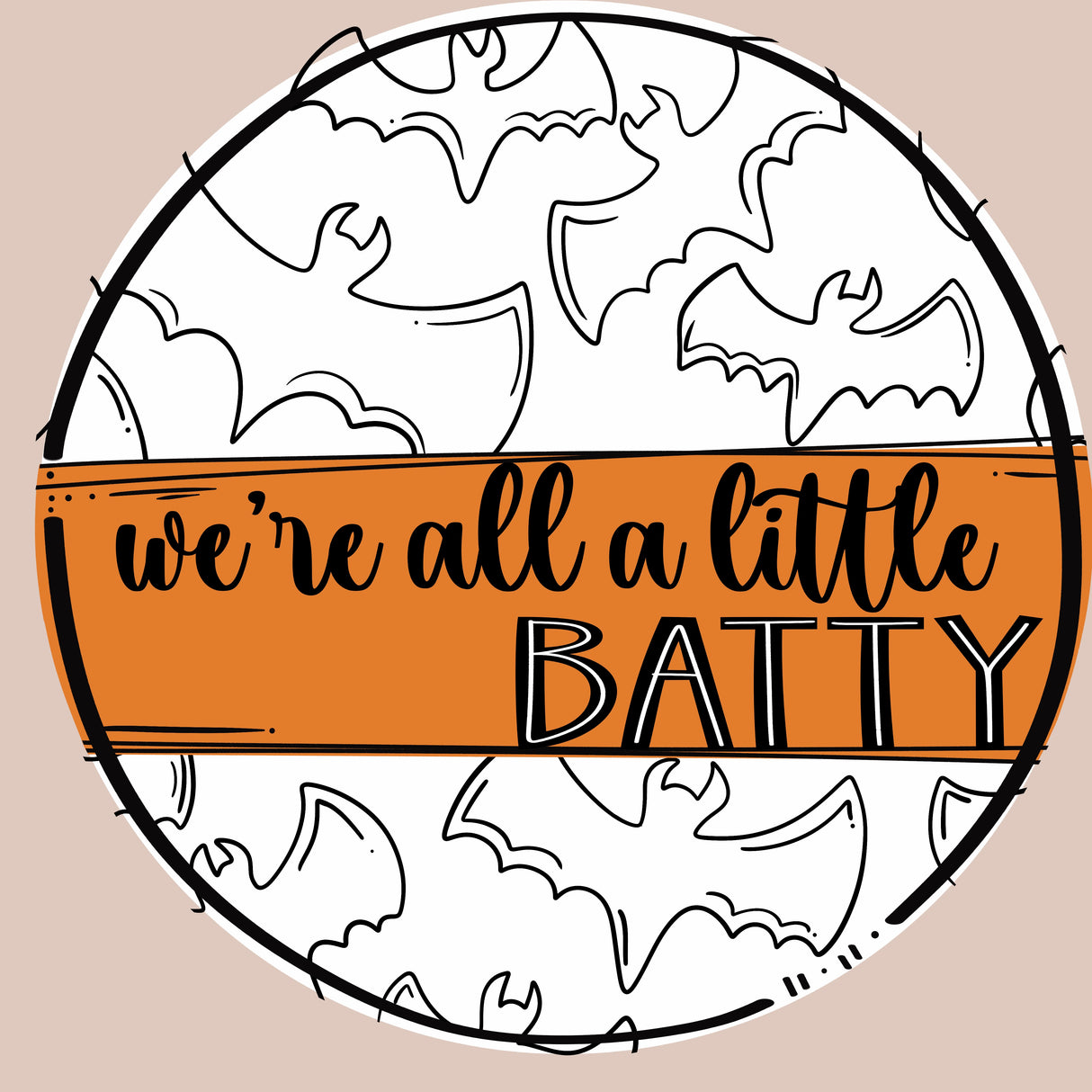 Batty Door Hanger - UV DTF - 14 inch round