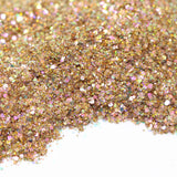 Flaky gold and pink glitter