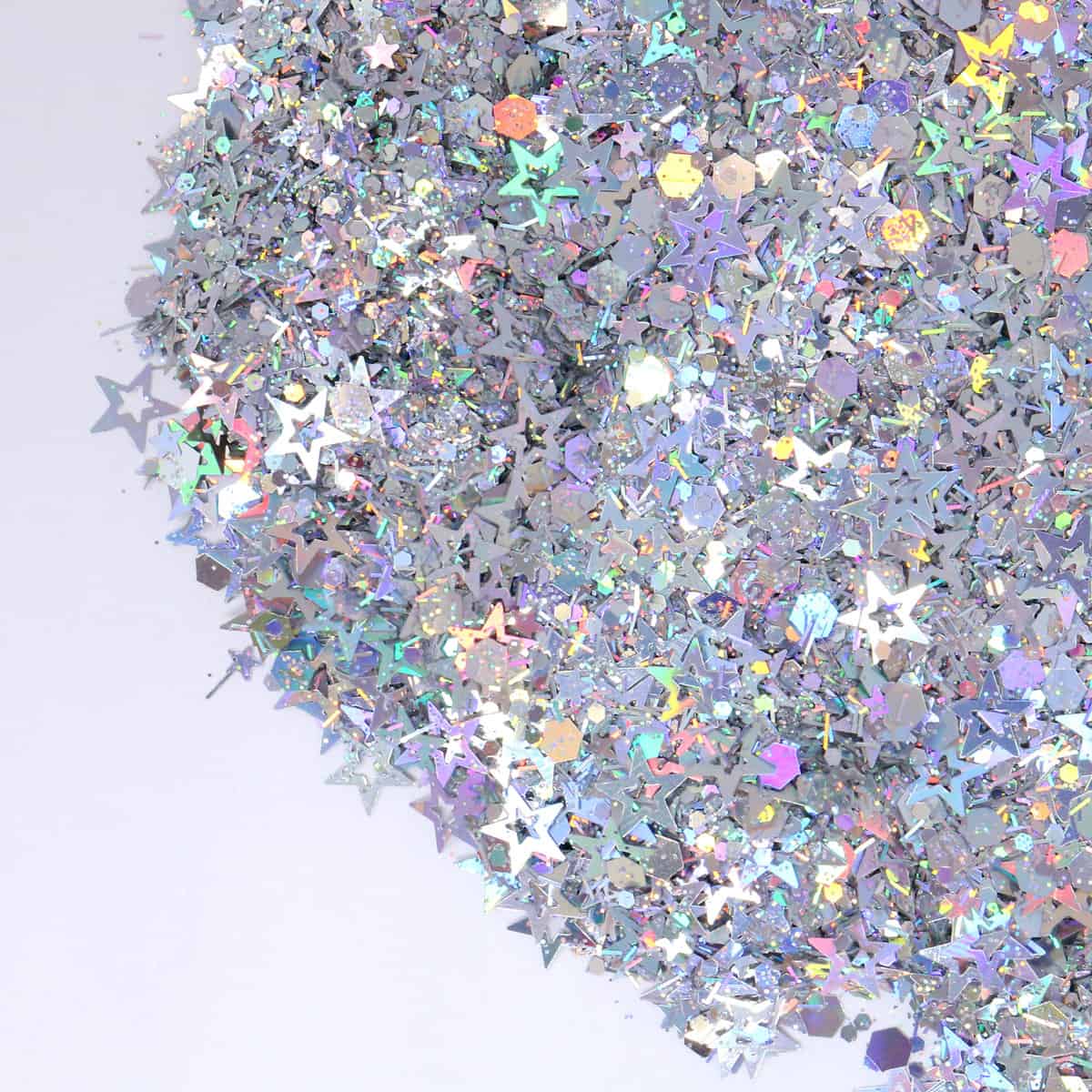 Silver star glitter flakes