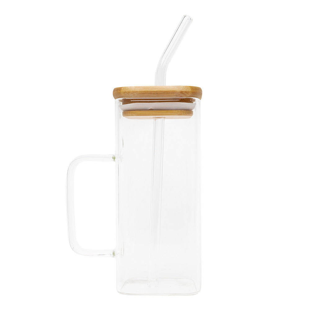 Clear Glass Cup with Handle