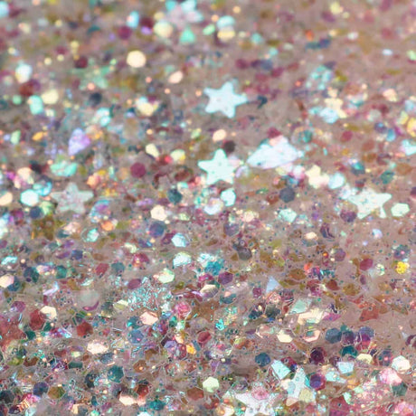 white and pink star glitter flakes