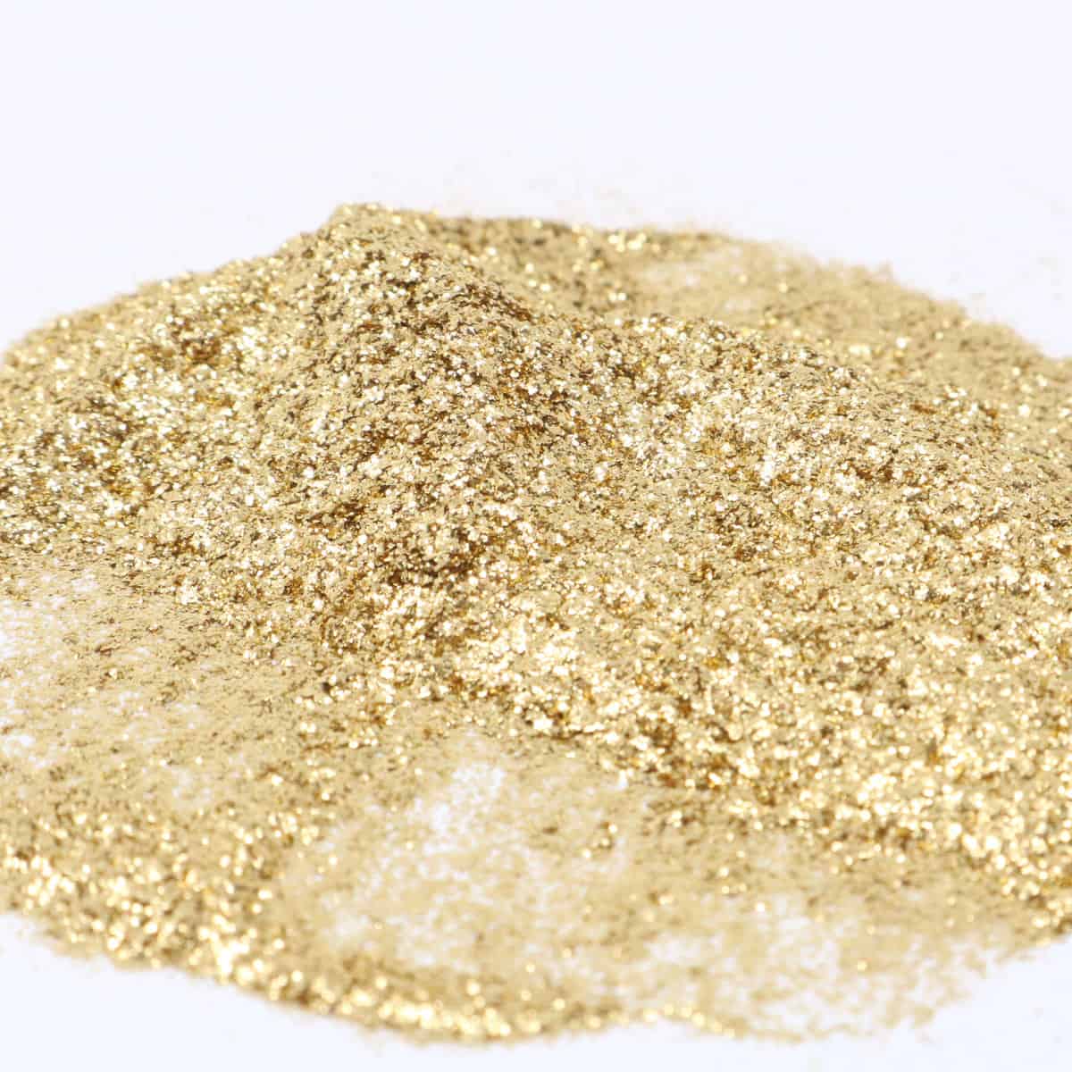 Fine gold metal glitter flakes
