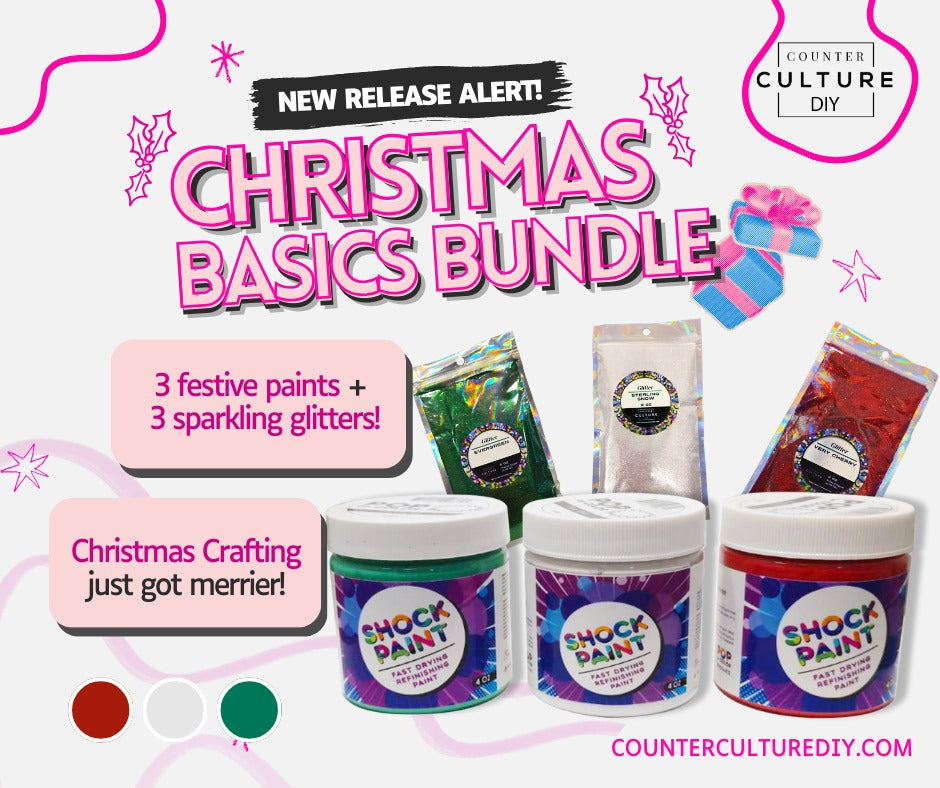 🎄 Christmas Basics Bundle – Pop of Color Paints & Matching Glitters | Holiday Red, White & Green Set