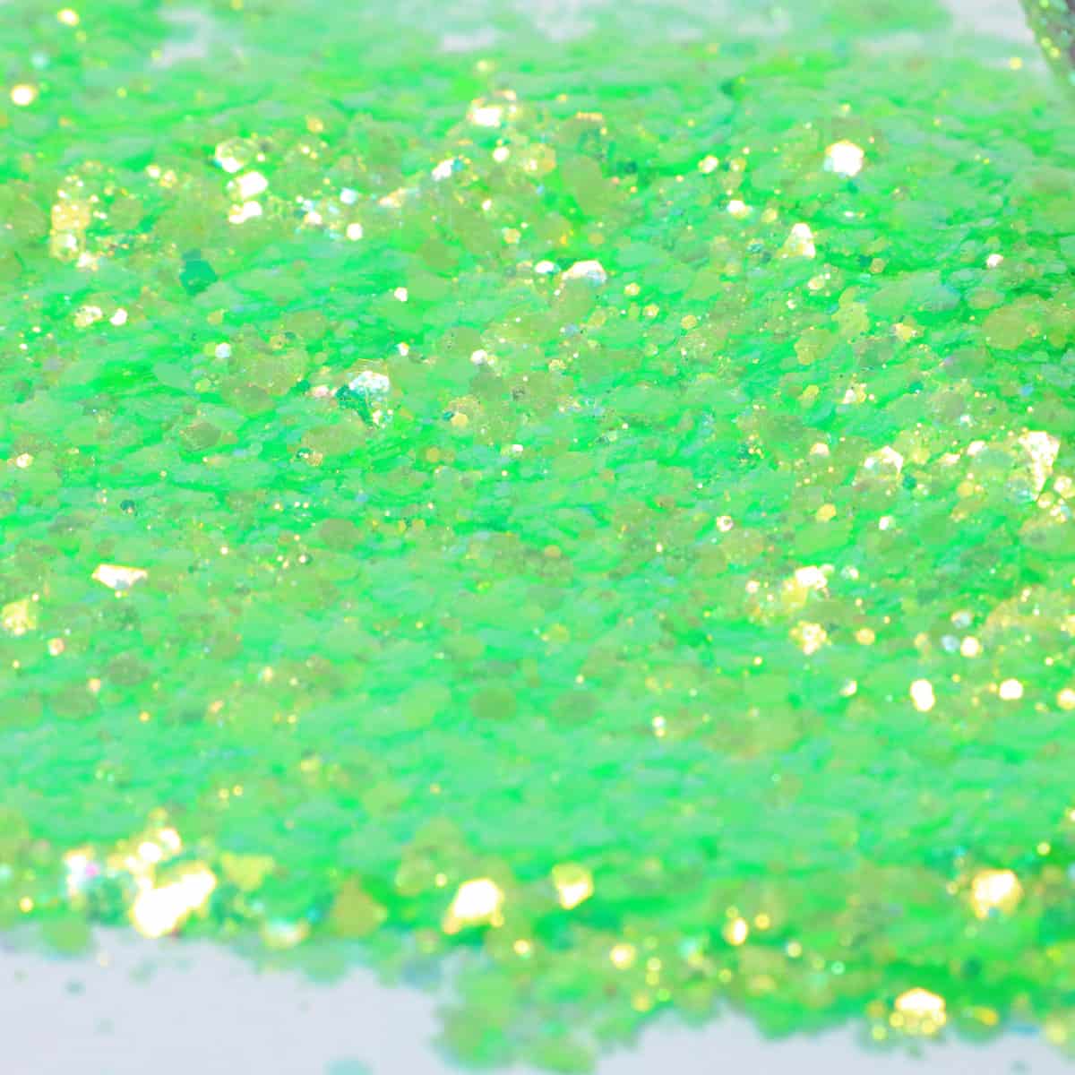 Flaky lime green glitter
