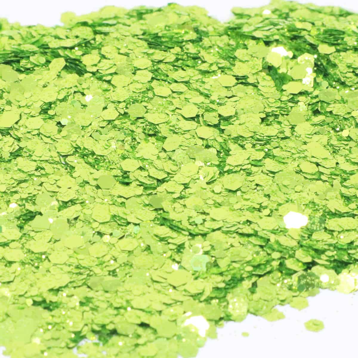 Flaky lime green glitter