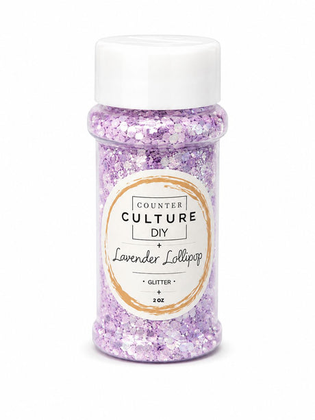 Lavender Lollipop Medium Glitter: 2 oz Jar