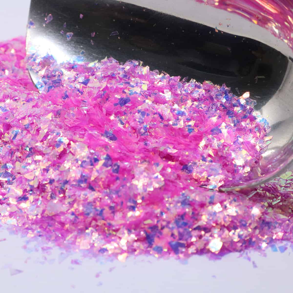 Flaky pink glitter