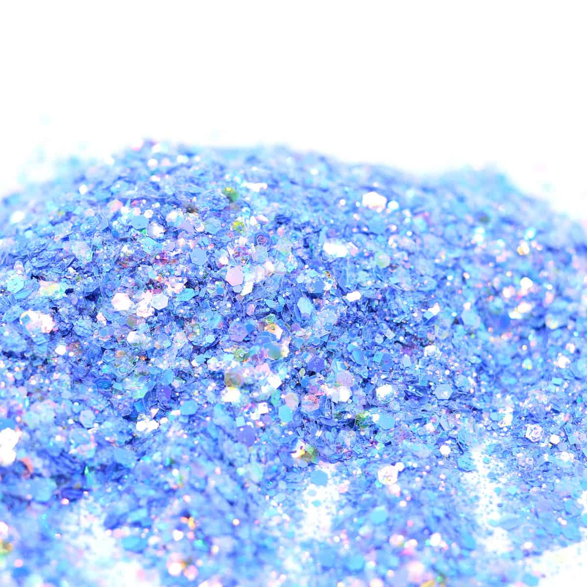 Flaky blue glitter