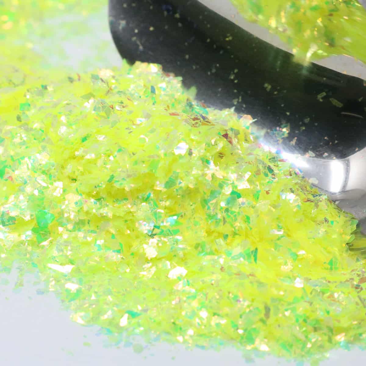 Flaky light green glitter