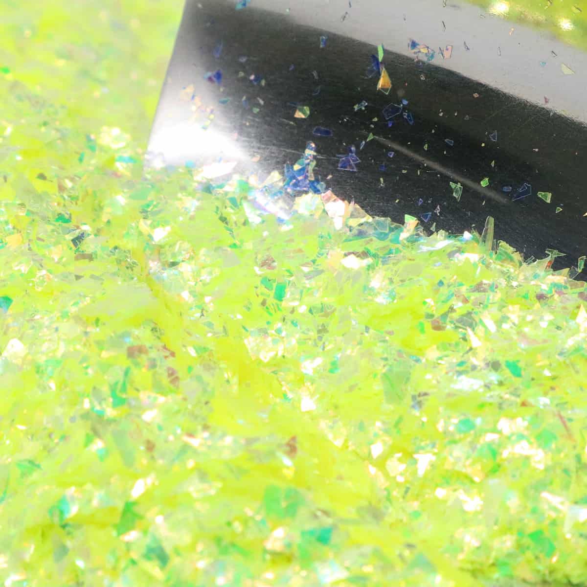 Flaky light green glitter