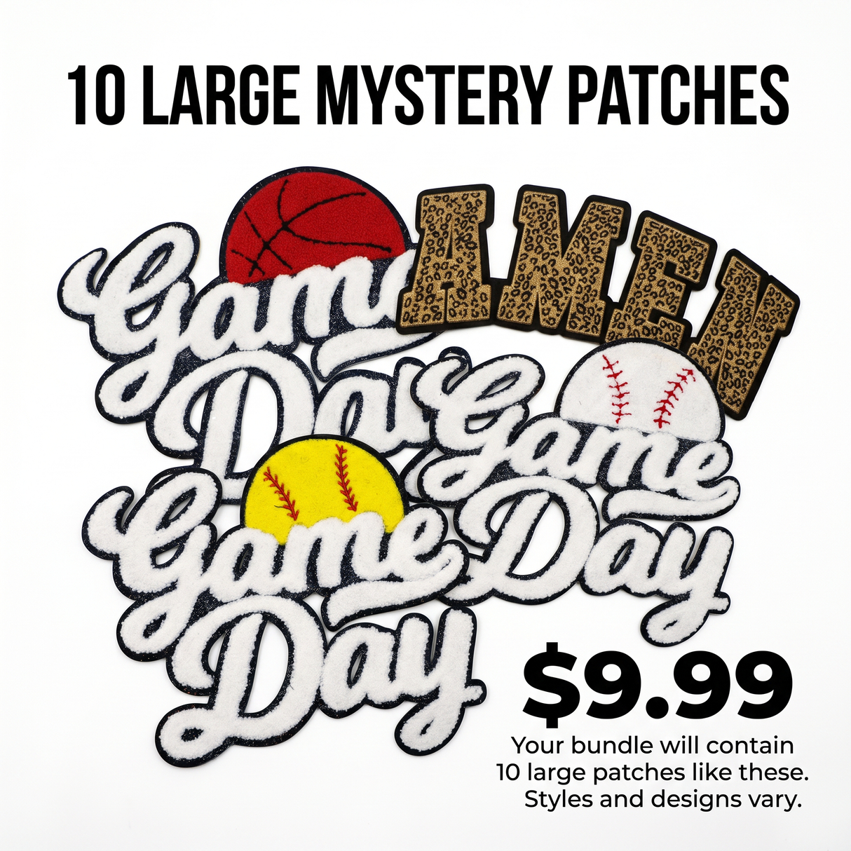 10 Large Mystery Patch Pack | Random Patch Bundle
