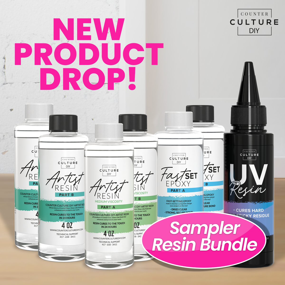 Resin Sample Kit – Try 4 CCDIY Resin Formulas | Counter Culture DIY