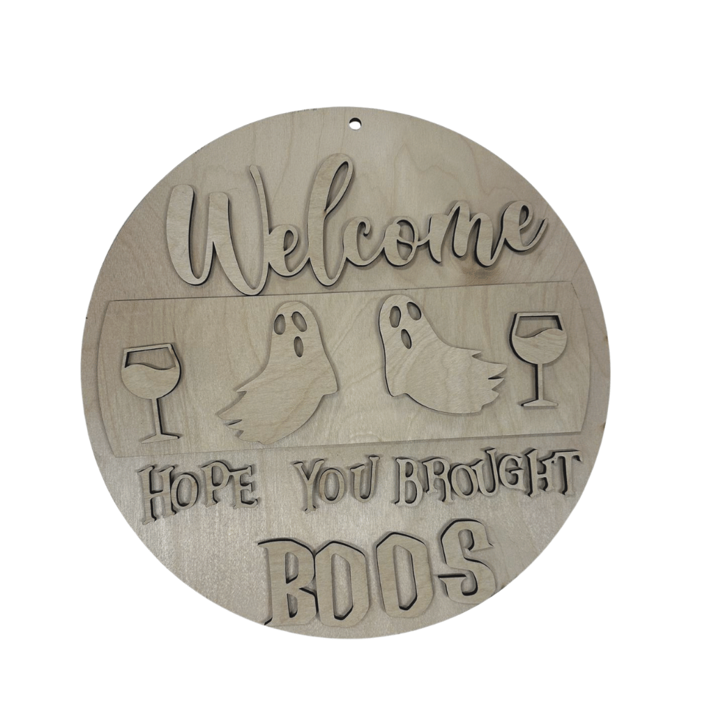 14" Laser Cut Wooden Door Hanger Kit- Welcome Boo's