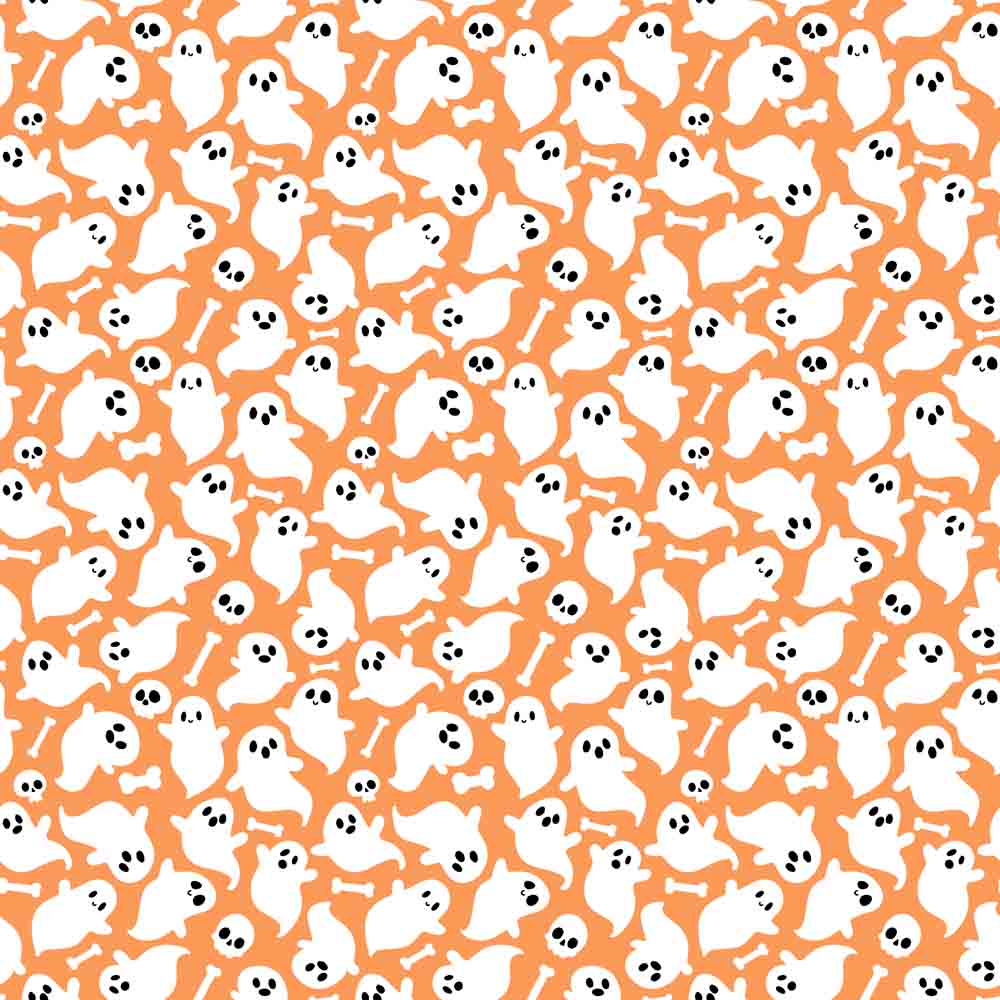 Halloween ghosts with orange background vinyl sheet