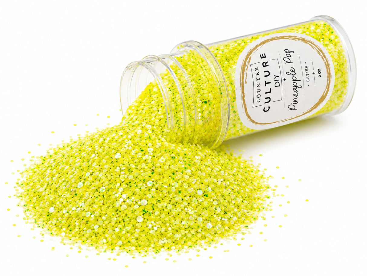 Pineapple Pop Chunky Glitter: 2 oz Jar