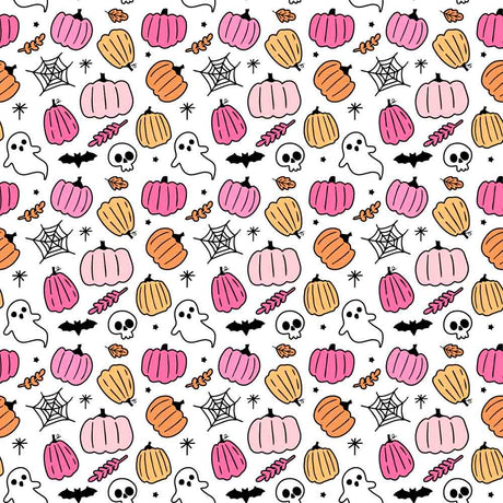 pink halloween vinyl sheet with pumpkins