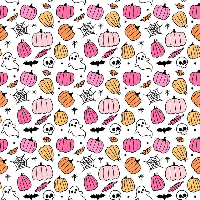 pink halloween vinyl sheet with pumpkins