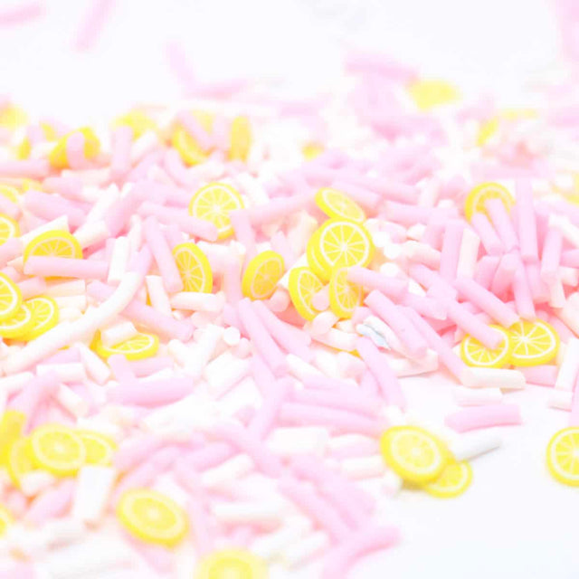 Pink sprinkles with lemons
