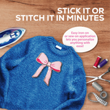 Pink Chenille Bow Patch