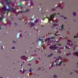 White and pink chroma glitter flakes