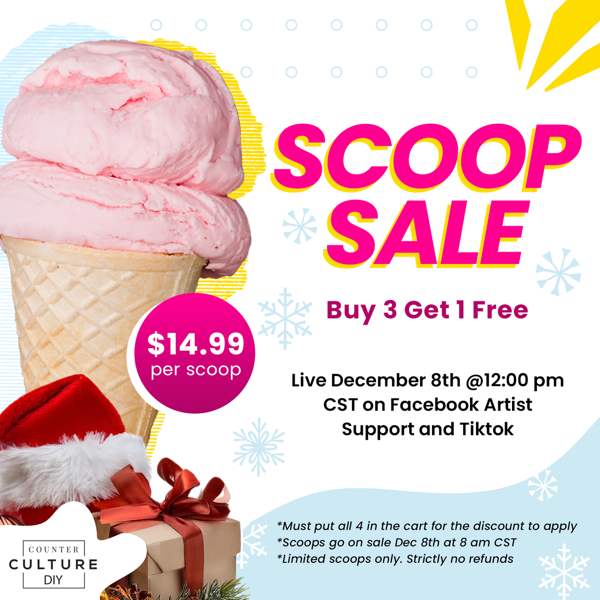 Scoops- BUY 3 Get one FREE (MUST PUT 4 in YOUR CART)